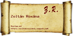 Zoltán Roxána névjegykártya