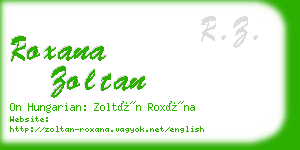 roxana zoltan business card